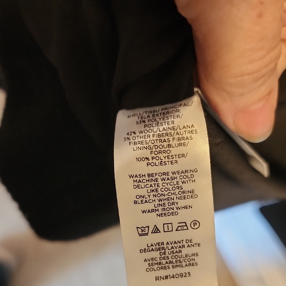 LOFT Elegant Dark Wool Coat sz Large - Picture 5 of 10